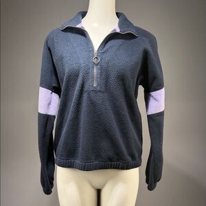Abercrombie & Fitch Black and Purple Fleece Pullover jacket (rack10)